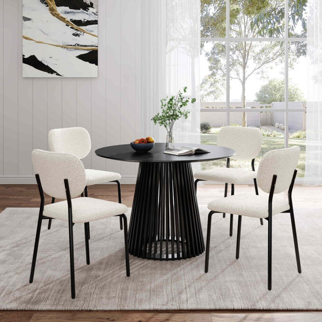White Whisper Teddy Fabric Dining Duo.
