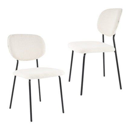 White Whisper Teddy Fabric Dining Duo.