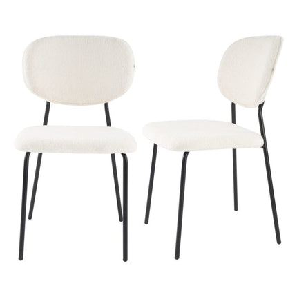 White Whisper Teddy Fabric Dining Duo.