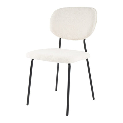 White Whisper Teddy Fabric Dining Duo.