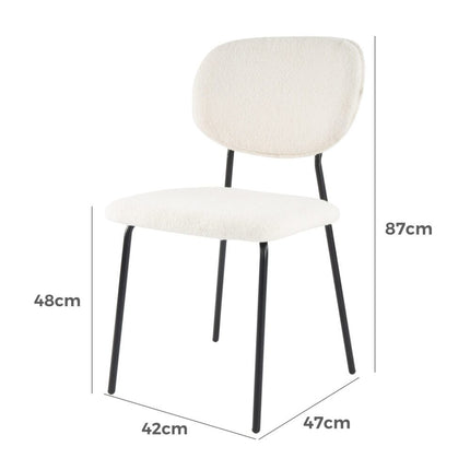 White Whisper Teddy Fabric Dining Duo.