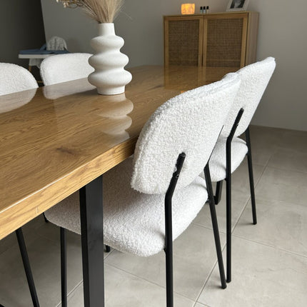 White Whisper Teddy Fabric Dining Duo.