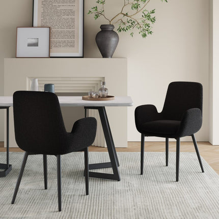 Charcoal Charm Armless Dining Chair Duo.