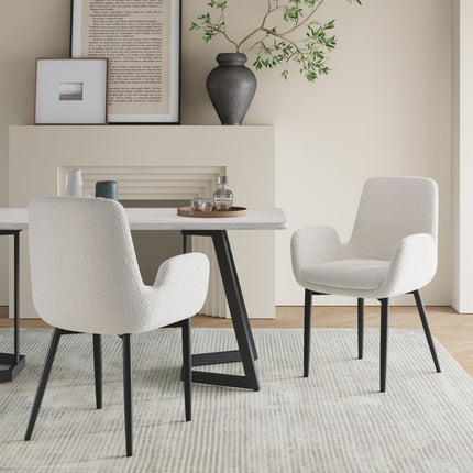 White Whisper Teddy Fabric Dining Duo.