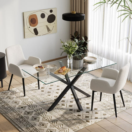 White Whisper Teddy Fabric Dining Duo.