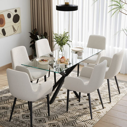 White Whisper Teddy Fabric Dining Duo.