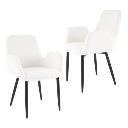 White Whisper Teddy Fabric Dining Duo.