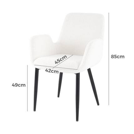 White Whisper Teddy Fabric Dining Duo.