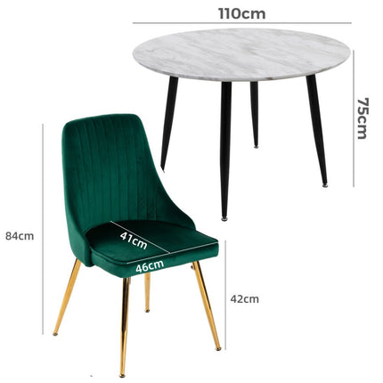 Velvet Elegance Dining Set.
