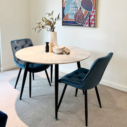 Round MDF Marbling Dining Table.