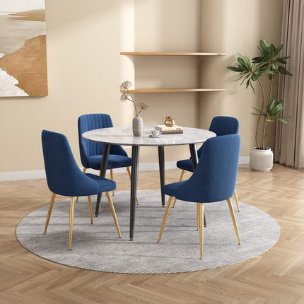 Round MDF Marbling Dining Table.
