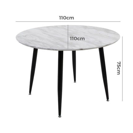Round MDF Marbling Dining Table.