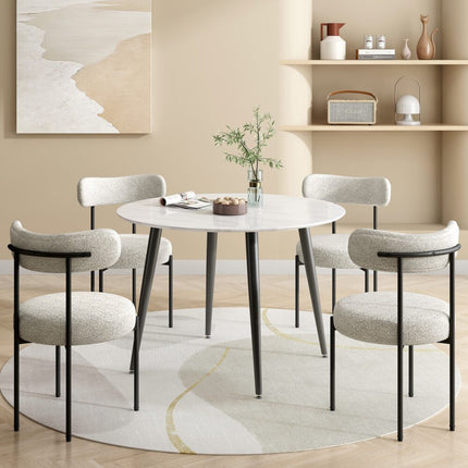 Round MDF Marbling Dining Table.