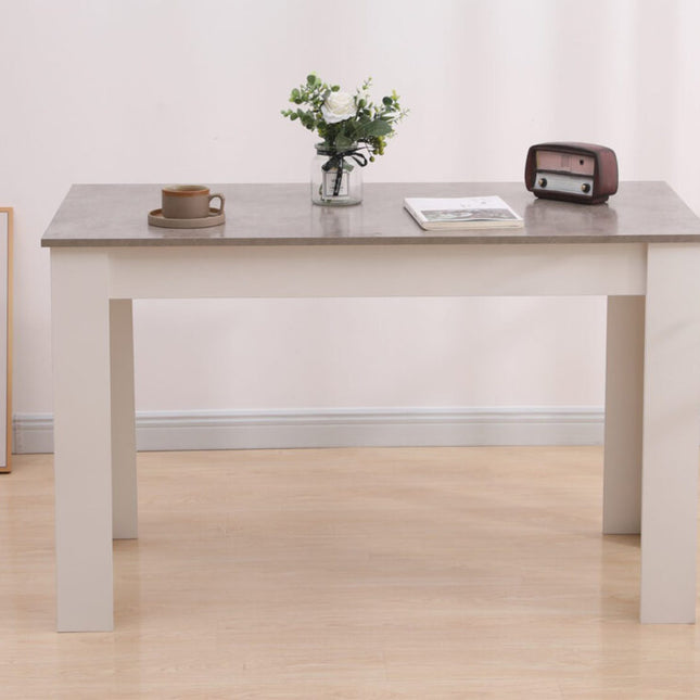 Dining Table Rectangular Wooden 120M-Grey&amp;White.