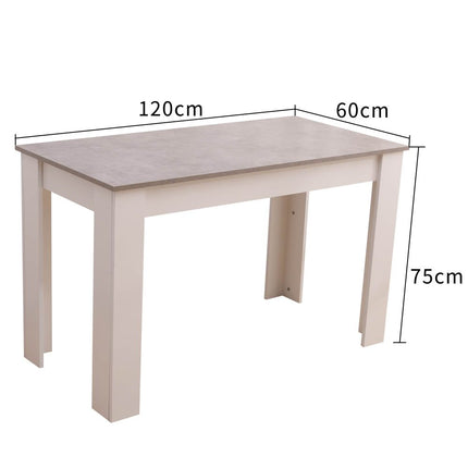 Dining Table Rectangular Wooden 120M-Grey&amp;White.