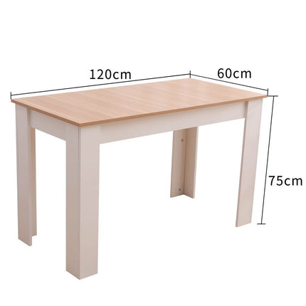 Dining Table Rectangular Wooden 120M-Grey&amp;White.