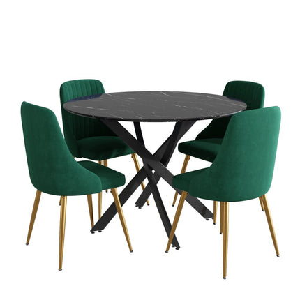 Gourmet Glamour: The Natural&Velvet Dining Set.