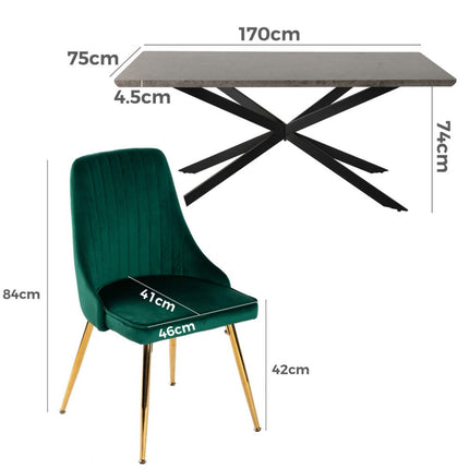 Gourmet Glamour: The Natural&Velvet Dining Set.