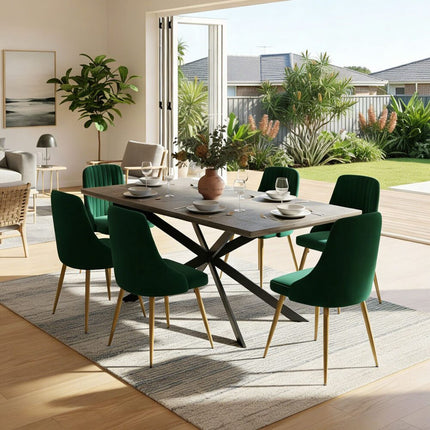 Gourmet Glamour: The Natural&Velvet Dining Set.