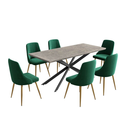 Gourmet Glamour: The Natural&Velvet Dining Set.