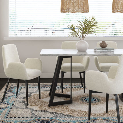 Rectangular Marble-Effect Table.