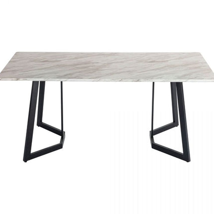 Rectangular Marble-Effect Table.