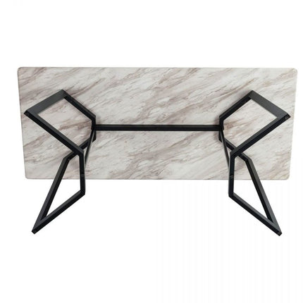 Rectangular Marble-Effect Table.