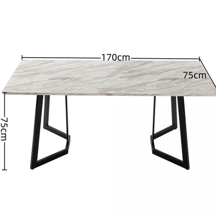 Rectangular Marble-Effect Table.