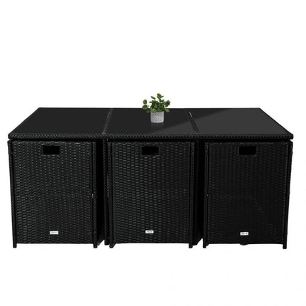 Outdoor PE Wicker Storage Box Garden 320L-Grey.