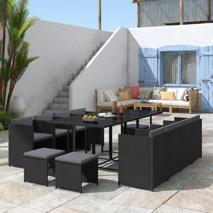 Outdoor PE Wicker Storage Box Garden 320L-Grey.