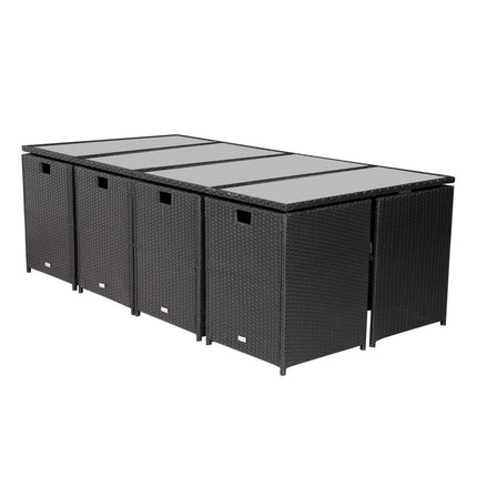 Outdoor PE Wicker Storage Box Garden 320L-Grey.
