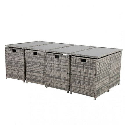 Outdoor PE Wicker Storage Box Garden 320L-Grey.