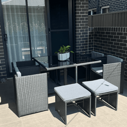 Outdoor PE Wicker Storage Box Garden 320L-Grey