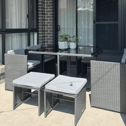 Outdoor PE Wicker Storage Box Garden 320L-Grey