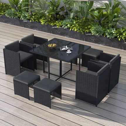 Outdoor PE Wicker Storage Box Garden 320L-Grey