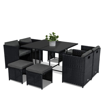 Outdoor PE Wicker Storage Box Garden 320L-Grey