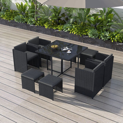 Outdoor PE Wicker Storage Box Garden 320L-Grey