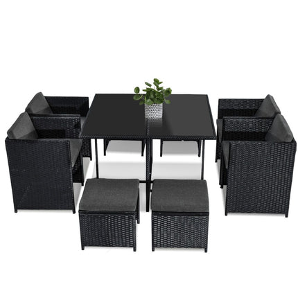 Outdoor PE Wicker Storage Box Garden 320L-Grey
