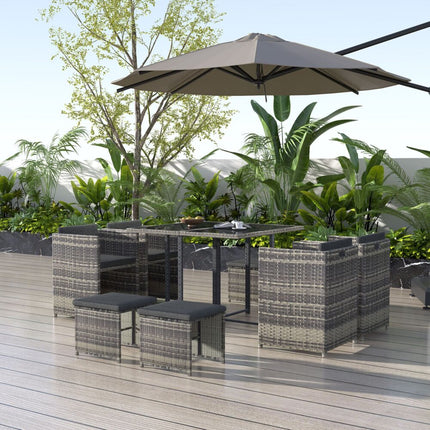 8PCS Outdoor Furniture Modular Lounge Sofa Lizard-Grey.