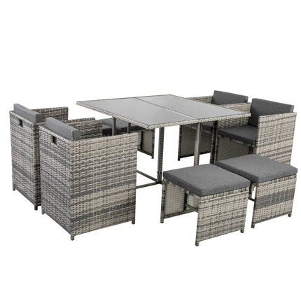 8PCS Outdoor Furniture Modular Lounge Sofa Lizard-Grey.