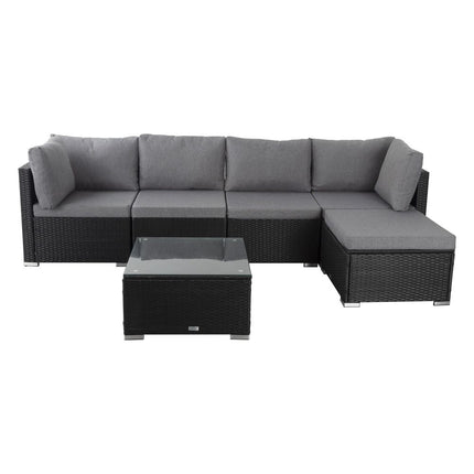Ottoman-Style Outdoor Lounge Set in Black.
