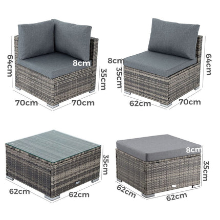 Ottoman-Style Outdoor Lounge Set in Black.