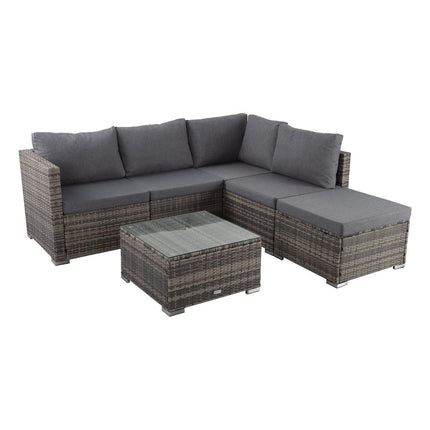 Ottoman-Style Outdoor Lounge Set in Grey.