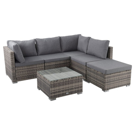 Ottoman-Style Outdoor Lounge Set in Grey.
