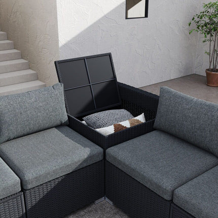 6PCS Outdoor Modular Lounge Sofa Coogee-Black.