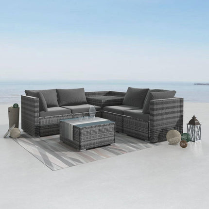 Alsea Side Table Black Base - White Marble.
