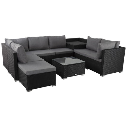 Ottoman-Style Outdoor Lounge Set in Grey.
