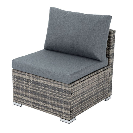 Large Modular Outdoor Ottoman Lounge Set in Grey.