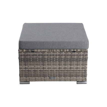 Large Modular Outdoor Ottoman Lounge Set in Grey.