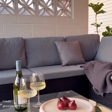 8PCS Outdoor Furniture Modular Lounge Sofa Lizard-Grey.